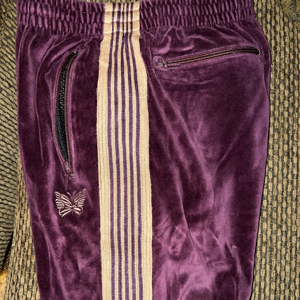 Burgundy Needles Sweat pants